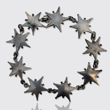 Load image into Gallery viewer, 19th Century Silver Pentacrine Star Fossil Link Bracelet
