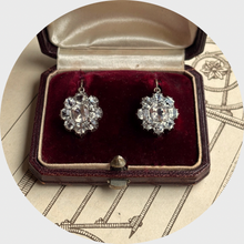 Load image into Gallery viewer, Victorian Paste Cluster Leverback Earrings