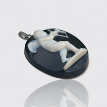 Load image into Gallery viewer, 19th Century Onyx &amp; Diamond Hunting Cupid Cameo Pendant