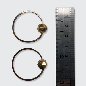 Victorian French Hoop Earrings with Rhombic Details