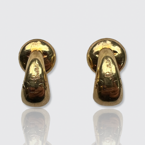 Vintage 18k Gold Clip Earrings, Pomellato