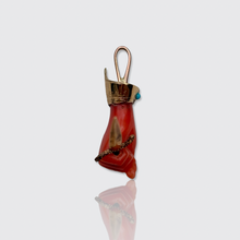Load image into Gallery viewer, Victorian Coral Dagger in Hand Pendant, Stickpin Conversion