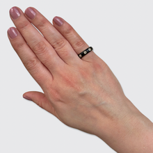Load image into Gallery viewer, Victorian Diamond &amp; Enamel Eternity Ring