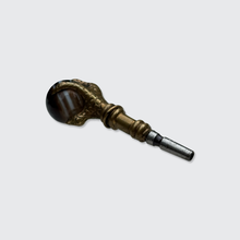 Load image into Gallery viewer, Antique Brass &amp; Agate Claw Watch Key Pendant