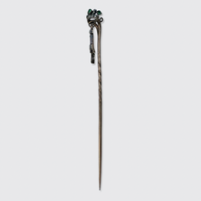 Load image into Gallery viewer, Antique Emerald &amp; Diamond Crowned Anchor Stickpin in Box, René Bouvet