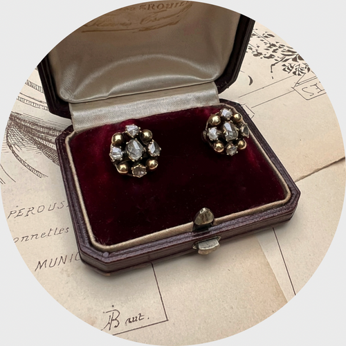 Victorian Rose-Cut Diamond Earrings