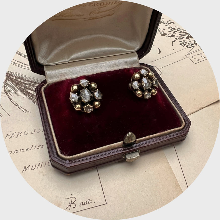 Victorian Rose-Cut Diamond Earrings