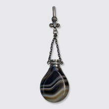 Load image into Gallery viewer, Banded Agate &amp; Silver Perfume Flask