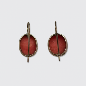 Georgian Coral Cameo Earrings