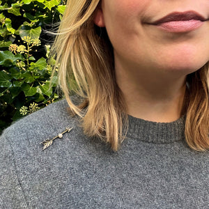 Victorian Pearl & Diamond Arrow Brooch