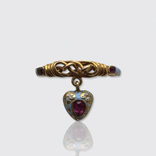 Load image into Gallery viewer, Victorian Lovers Knot Ring with Heart-Shaped Locket