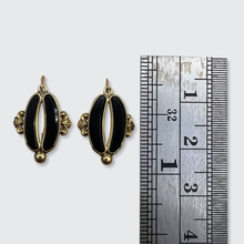 Load image into Gallery viewer, 19th Century Gold &amp; Onyx Earrings, Vatican Workshop