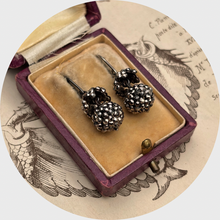 Load image into Gallery viewer, Georgian Cut Steel Strawberry Drop Earrings