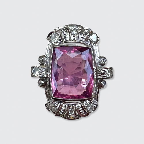 Art Deco Natural Spinel Cocktail Ring