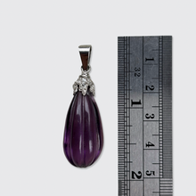 Load image into Gallery viewer, Vintage Amethyst &amp; Diamond Drop Pendant