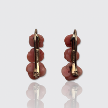 Load image into Gallery viewer, Victorian Coral Rose Earrings, Gueudet