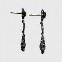 Load image into Gallery viewer, Silver Rose-Cut Diamond Drop Earrings