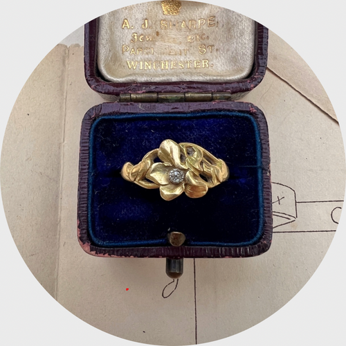 Art Nouveau Diamond Flower Ring