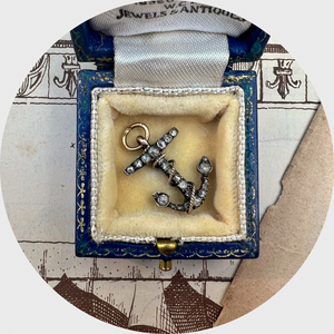 Victorian Rose-Cut Diamond Anchor Pendant