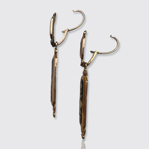 Georgian Enameled Day to Night Earrings