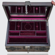 Load image into Gallery viewer, Large Antique Neo-Gothic Jewellery Box with Key