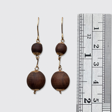 Load image into Gallery viewer, Victorian Wooden Ball Drop Earrings