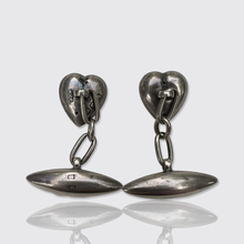 Load image into Gallery viewer, Victorian Silver Heart-Shaped Cufflinks in Box, 1887