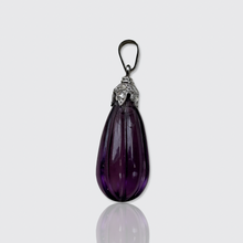Load image into Gallery viewer, Vintage Amethyst &amp; Diamond Drop Pendant