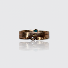 Load image into Gallery viewer, Victorian era Turquoise &amp; Pearl Crossover Ring