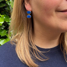 Load image into Gallery viewer, Lapis Lazuli Drop Earrings, Cufflink Conversion