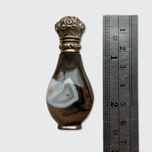 Load image into Gallery viewer, 19th Century French Banded Agate &amp; Silver Perfume Bottle