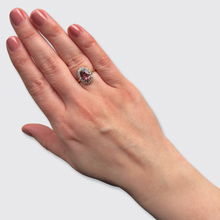 Load image into Gallery viewer, Victorian Pink Tourmaline &amp; Diamond Cluster Ring