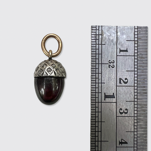 Victorian Garnet & Rose-Cut Diamond Acorn Pendant