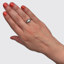 Load image into Gallery viewer, Art Deco Platinum Emerald &amp; Diamond Marquise Ring