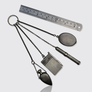 Victorian Silver Chatelaine with Accessories