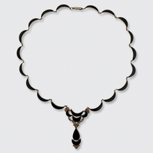 Load image into Gallery viewer, 19th Century Gold &amp; Onyx Lavalier Necklace, Vatican Workshop