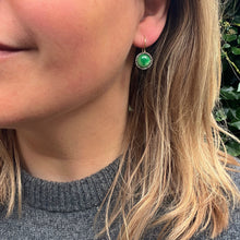 Load image into Gallery viewer, Jadeite &amp; Diamond Drop Earrings