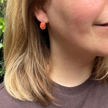 Load image into Gallery viewer, Georgian Coral Cameo Earrings