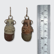 Load image into Gallery viewer, Carved Lava Stone Lion Earrings