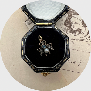 Diamond, Pearl & Sapphire Fly Pendant, Stickpin Conversion