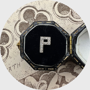 Diamond 'P' Initial Earring, Stickpin Conversion