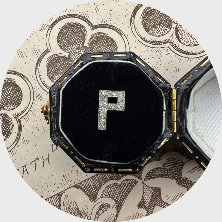Diamond 'P' Initial Earring, Stickpin Conversion
