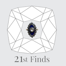 Load image into Gallery viewer, Reserved for ‘S’, payment 1/3: Victorian Blue Enamel &amp; Diamond Marquise Ring
