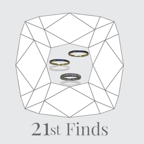 Reserved for ‘A’: Pair of Two Blue Enamel Rings &  Platinum Eternity Ring, payment 1/6