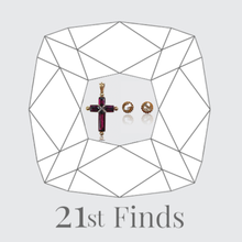 Load image into Gallery viewer, Reserved for 'S', payment 2/6: Rose-Cut Diamond Earrings + Garnet Cross Pendant