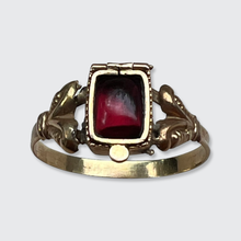 Load image into Gallery viewer, Garnet &#39;Poison&#39; Ring with Hidden Compartment and Removeable Rim