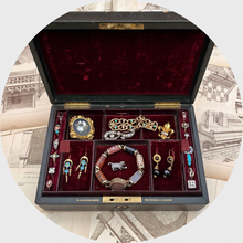 Load image into Gallery viewer, Brown Jewellery Box with Red Velvet Interior