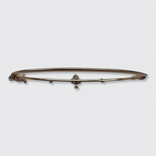 Load image into Gallery viewer, Pearl &amp; Diamond Clover Bangle Bracelet by Carl Bacher