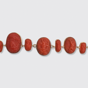 Victorian Coral Cameo Bracelet