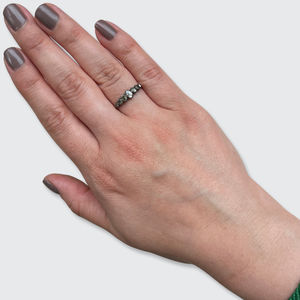 Georgian Slim Seven Diamonds Half Hoop Ring